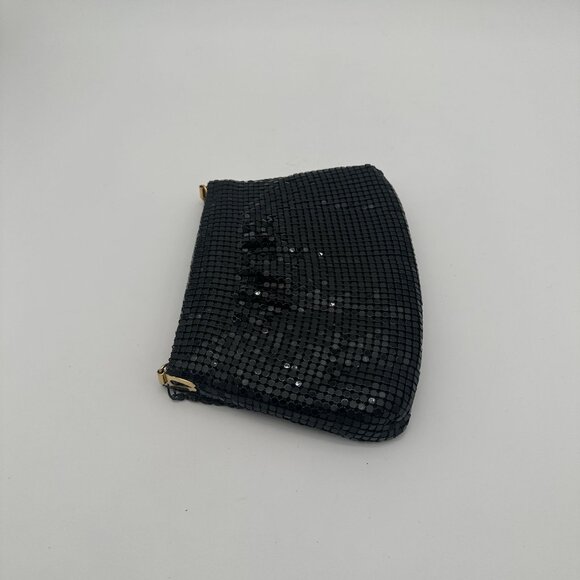 Vintage Black Marlo Evening Bag With Sequin Mesh Design & Gold Hardware - Picture 4 of 5